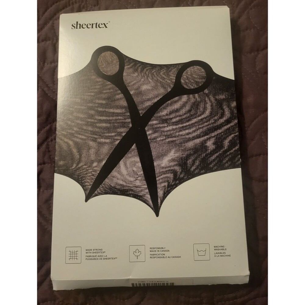 NIP Sheertex Pantyhose Sheer Tights Size Medium Black Rip Resistant
